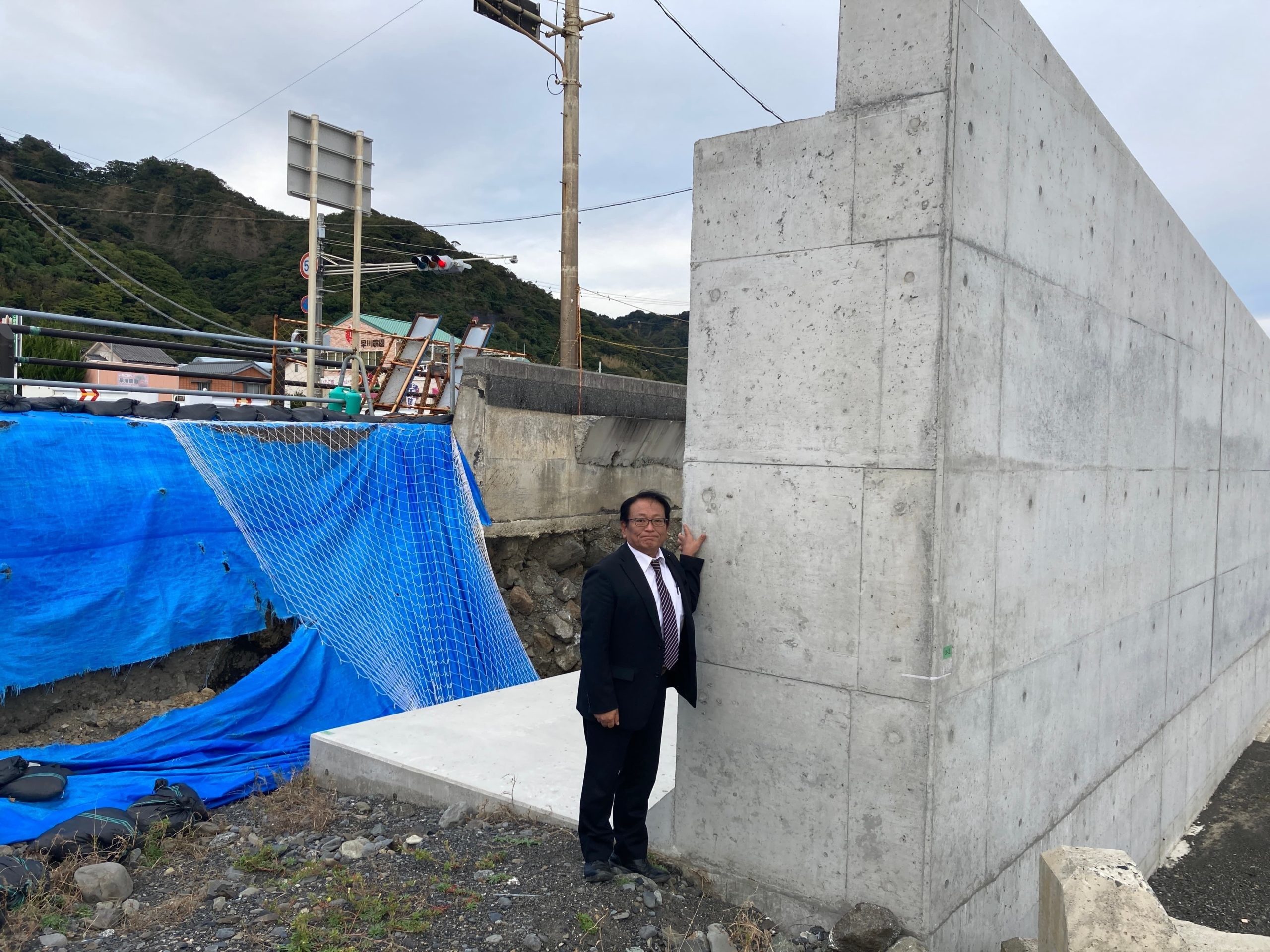 地元インフラ整備の進捗確認 ― 道路拡幅と防潮堤工事の現状